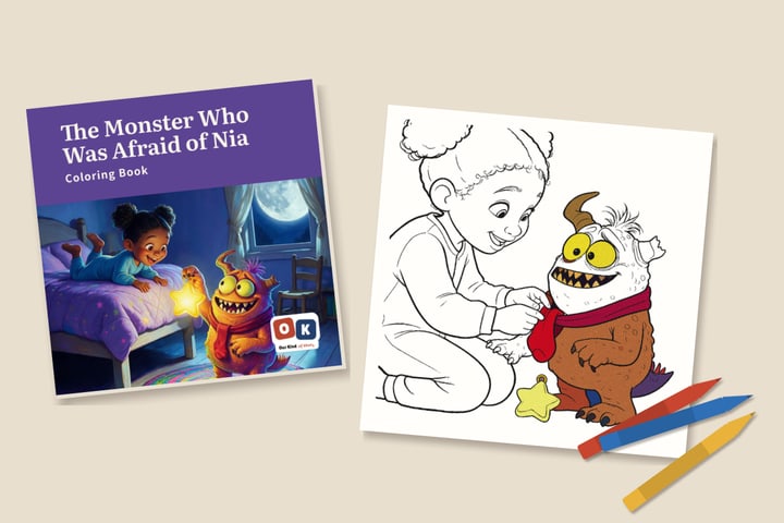 The coloring book of The Monster Who Was Afraid of Nia